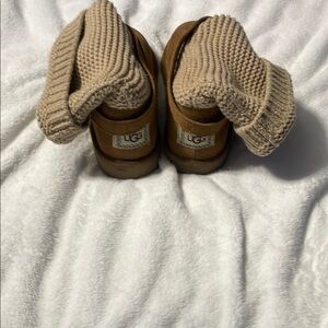 UGG Tan Winter Boots with Cozy Knit Cuff